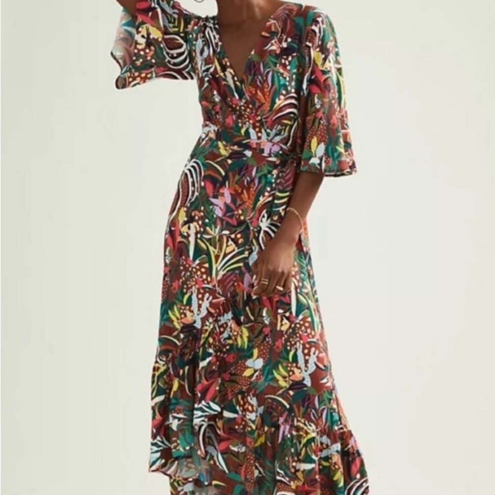 FARM Rio xAnthropologie Bold Maxi Dress with Bell Sleeves